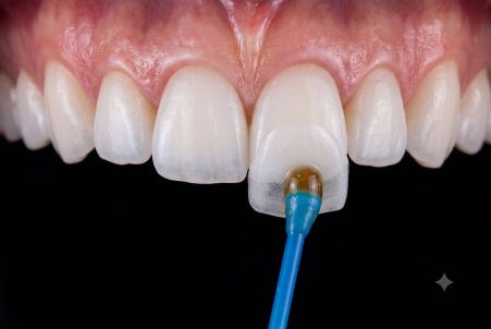 Bonding agent applied to the enamel